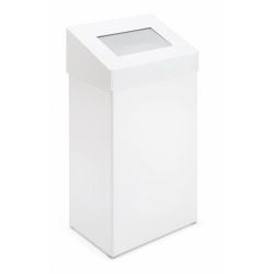 Afvalbak met pushklep, 50 ltr - wit