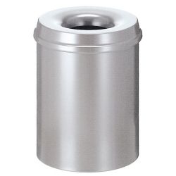Vlamdovende papierbak 15 ltr - zilver
