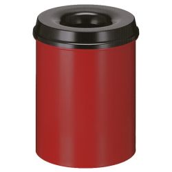 Vlamdovende papierbak 15 ltr - rood/zwart