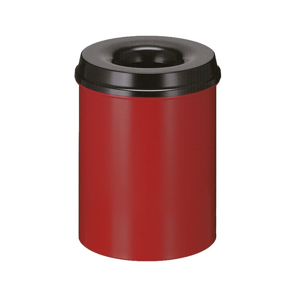 Vlamdovende papierbak 15 ltr - rood/zwart