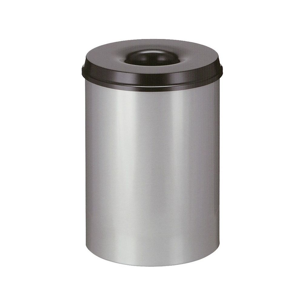 Vlamdovende papierbak 30 ltr - aluminiumgrijs/zwart