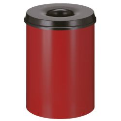Vlamdovende papierbak 30 ltr - rood/zwart