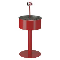 Zandasbak op voet - rood