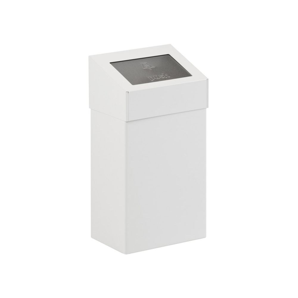 Afvalbak met pushklep, 18 ltr - wit