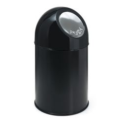 Afvalbak met pushdeksel 30 ltr - zwart