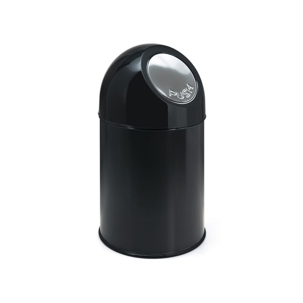 Afvalbak met pushdeksel 30 ltr - zwart