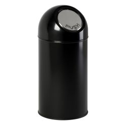 Afvalbak met pushdeksel 40 ltr - zwart