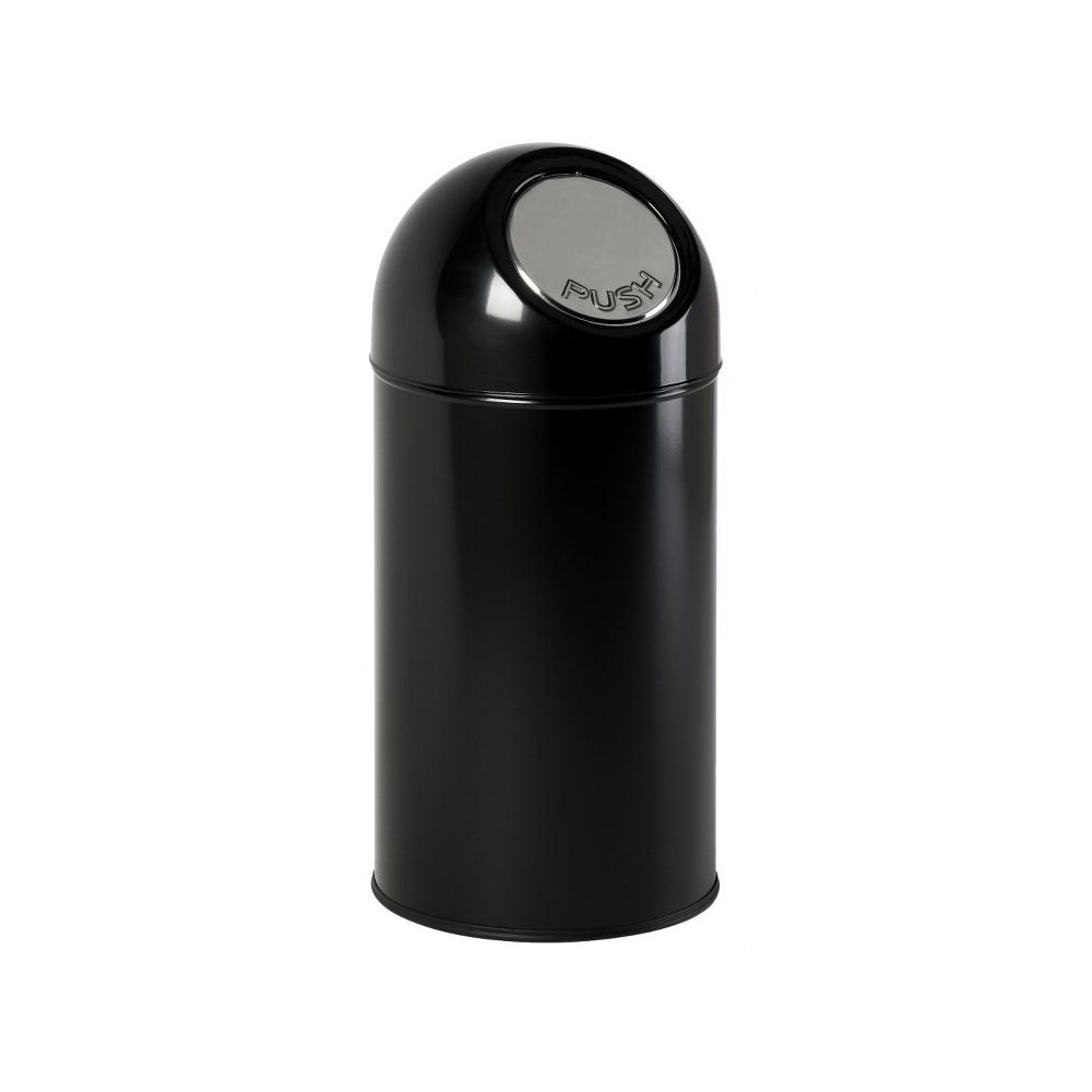 Afvalbak met pushdeksel 40 ltr - zwart