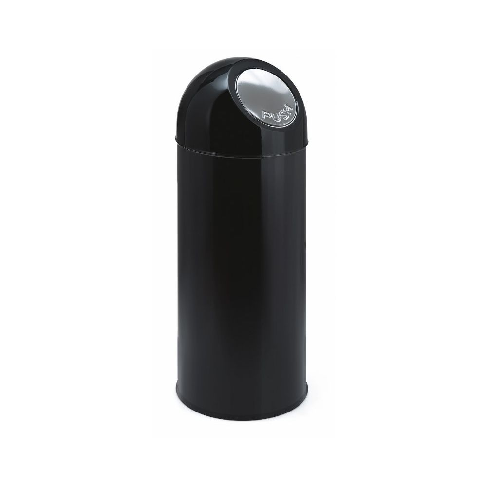 Afvalbak met pushdeksel 55 ltr - zwart