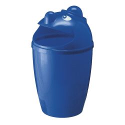 Afvalbak met gezicht - blauw