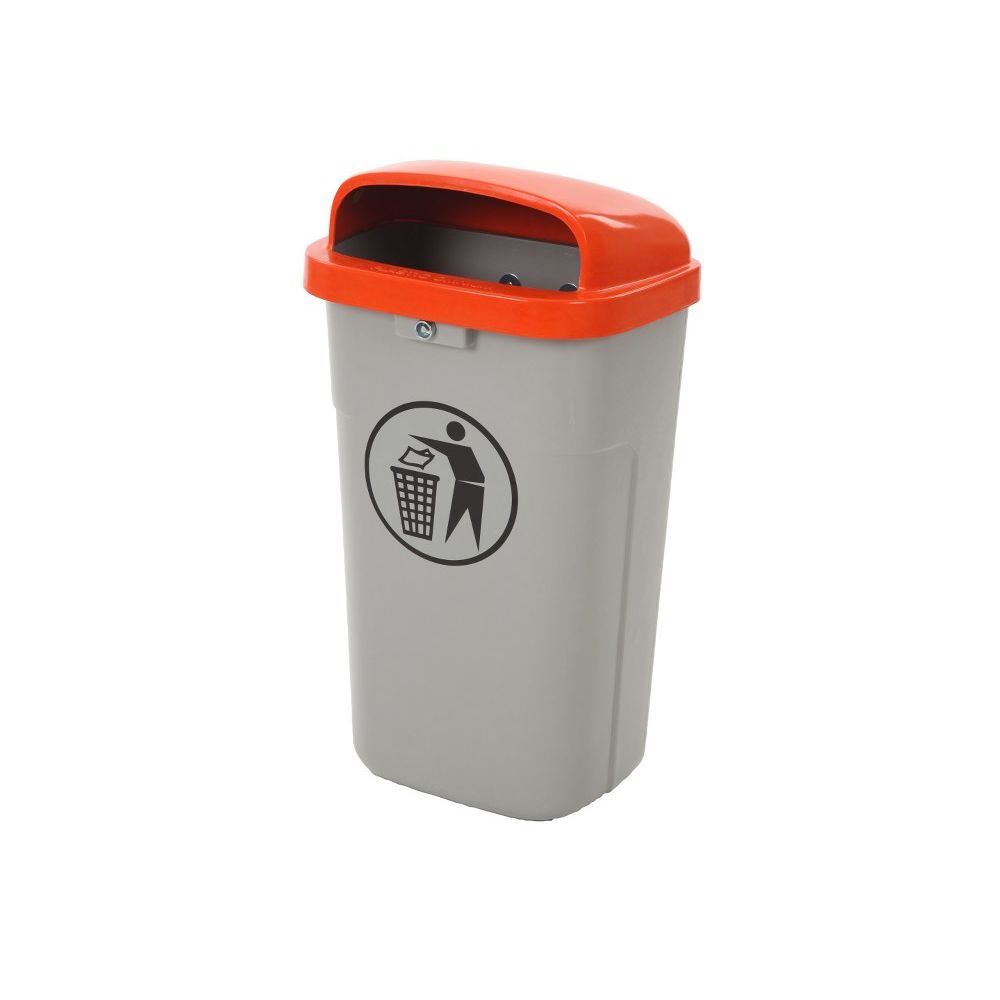 Vuurbestendige buitenafvalbak - grijs/oranje