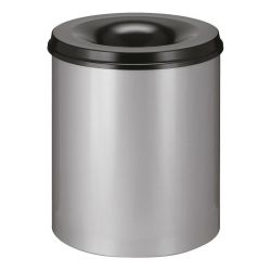 Vlamdovende papierbak 80 ltr - aluminiumgrijs/zwart