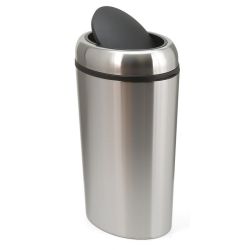 Ovale swing afvalbak - RVS
