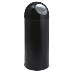 Afvalbak met pushdeksel en binnenemmer 55 ltr - zwart