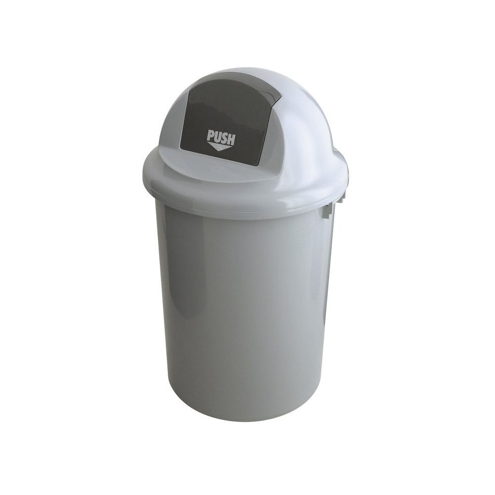 Kunststof afvalbak met klapdeksel, 90 ltr - grijs
