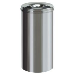 Vlamdovende papierbak RVS 50 ltr - RVS