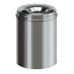 Vlamdovende papierbak RVS 15 ltr - RVS