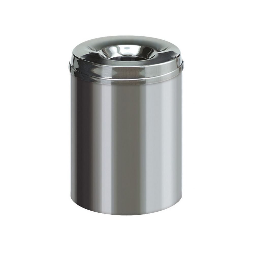 Vlamdovende papierbak RVS 15 ltr - RVS