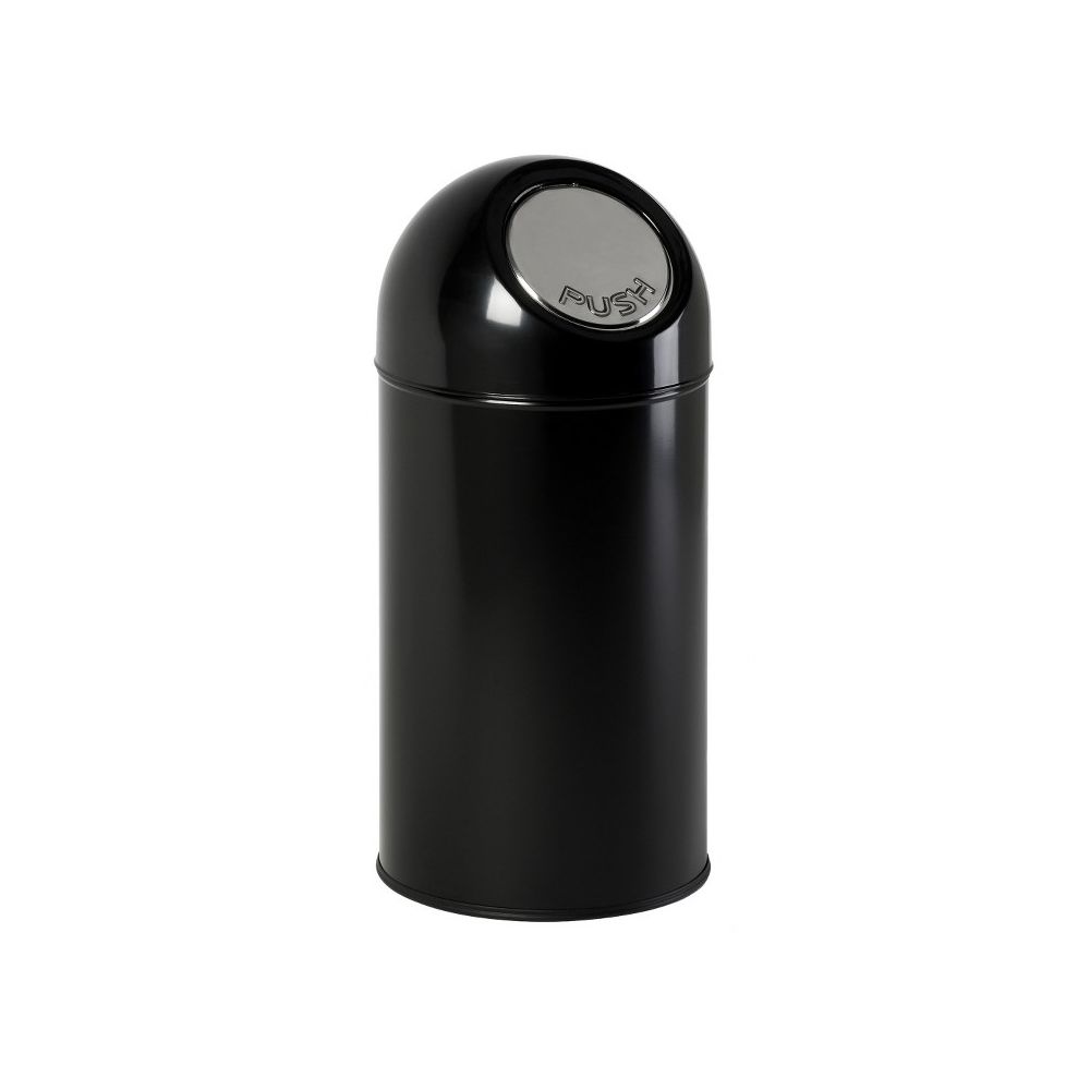 Afvalbak met pushdeksel en binnenemmer 40 ltr - zwart