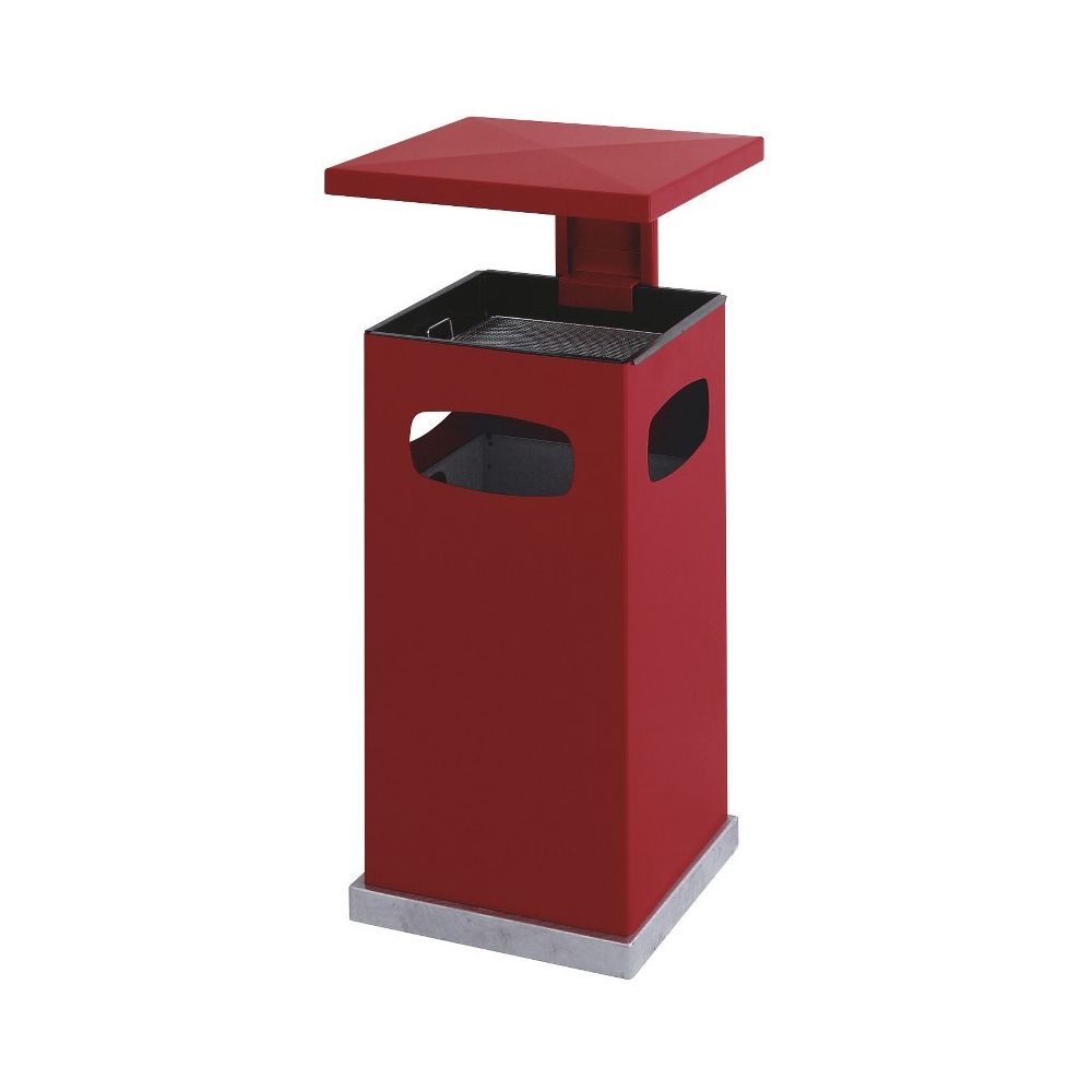 As-papierbak met afneembaar afdak 70 ltr - rood