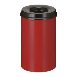 Vlamdovende papierbak 20 ltr - rood/ zwart