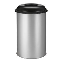 Vlamdovende papierbak 200 ltr - aluminiumgrijs/ zwart