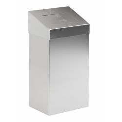 Afvalbak met pushklep, 50 ltr - mat RVS