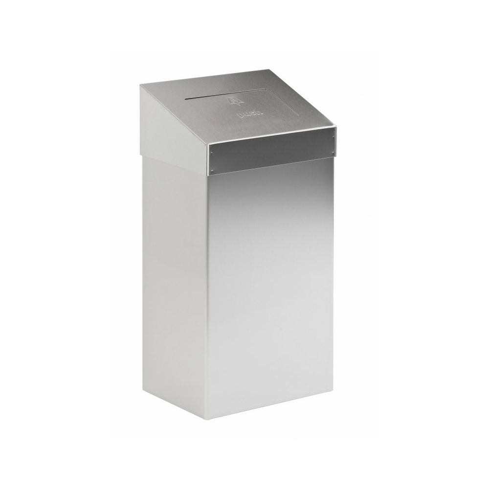 Afvalbak met pushklep, 50 ltr - mat RVS