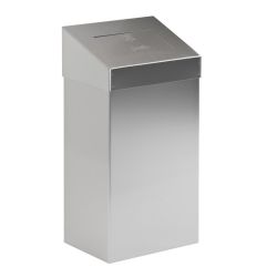 Afvalbak met pushklep, 18 ltr - mat RVS