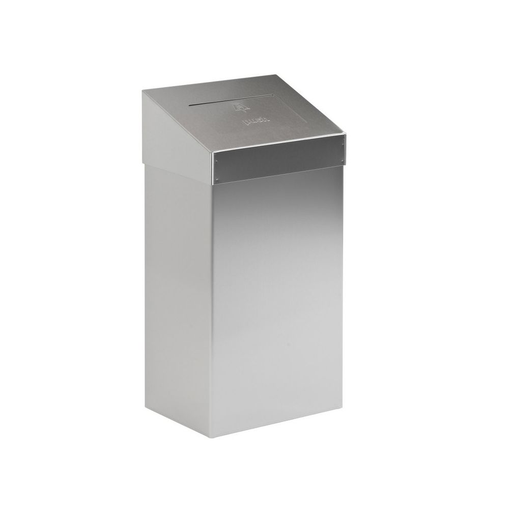 Afvalbak met pushklep, 18 ltr - mat RVS