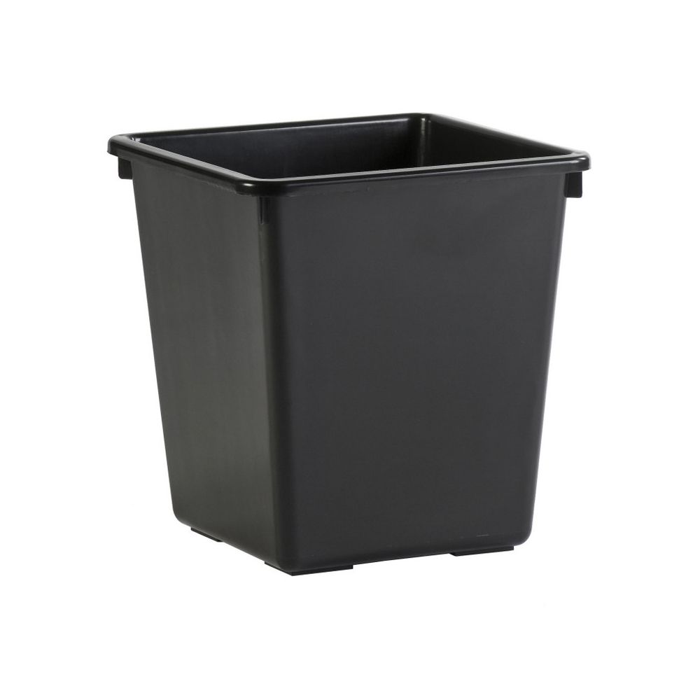 Vierkant tapse papierbak 27 ltr - zwart