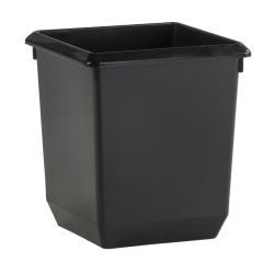 Vierkant tapse papierbak 21 ltr - zwart