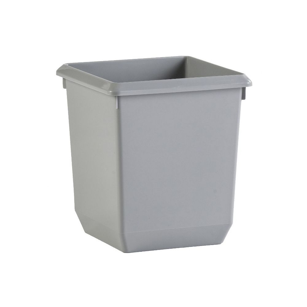 Vierkant tapse papierbak 21 ltr - grijs