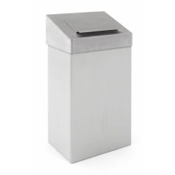 Afvalbak met hygiënische top, 18 ltr - mat RVS