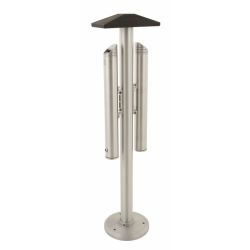 Vrijstaande dubbele asbakpaal aluminium