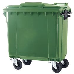 Container 770 ltr vlak deksel - groen