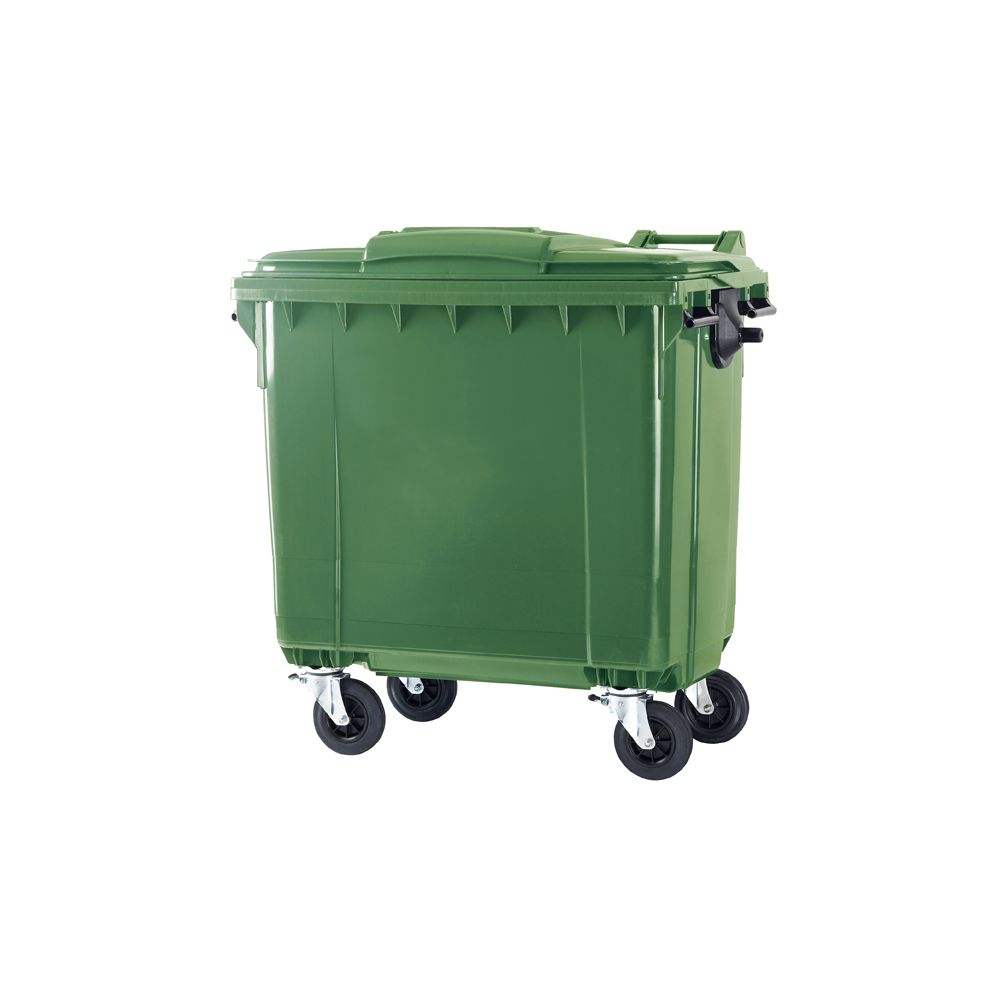 Container 770 ltr vlak deksel - groen