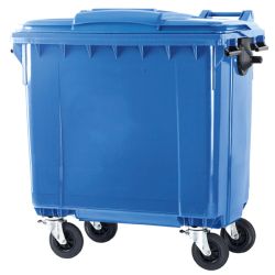 Container 770 ltr vlak deksel - blauw