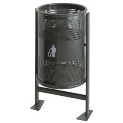 Afvalbak 60 ltr op statief - grafiet