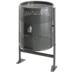 Afvalbak 80 ltr op statief - grafiet