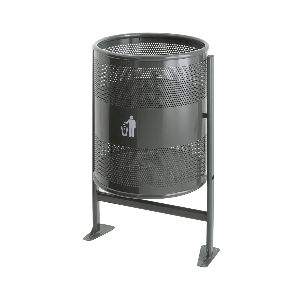 Afvalbak 80 ltr op statief - grafiet