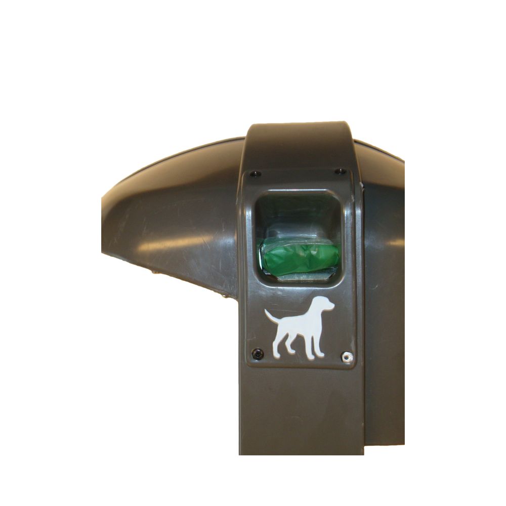 Afvalbak Cibeles 50 ltr met cassette voor hondenpoepzakjes - grijs