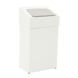 Afvalbak met hygiënische top, 18 ltr - wit
