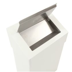Afvalbak met hygiënische top, 18 ltr - wit