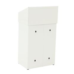 Afvalbak met hygiënische top, 18 ltr - wit