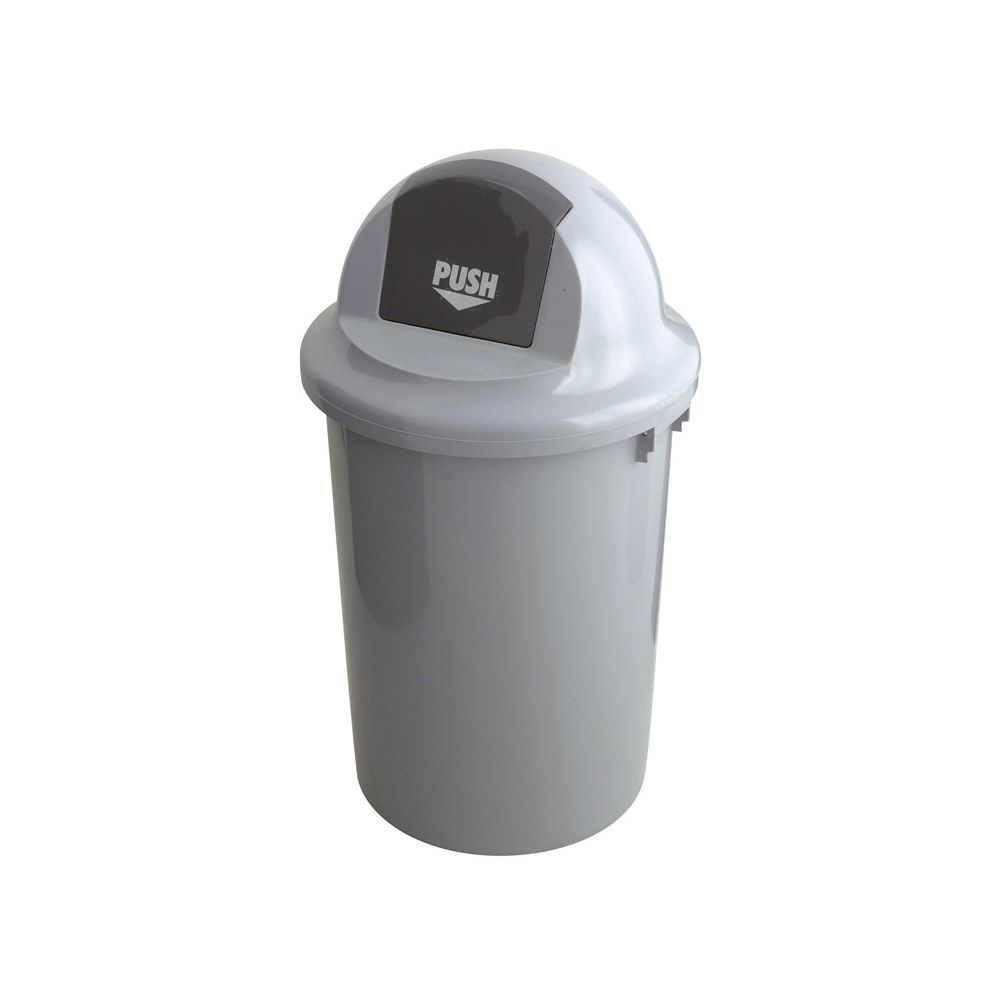 Kunststof afvalbak met klapdeksel, 60 ltr - grijs