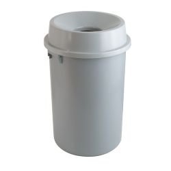 Kunststof afvalbak met open top, 60 ltr - grijs