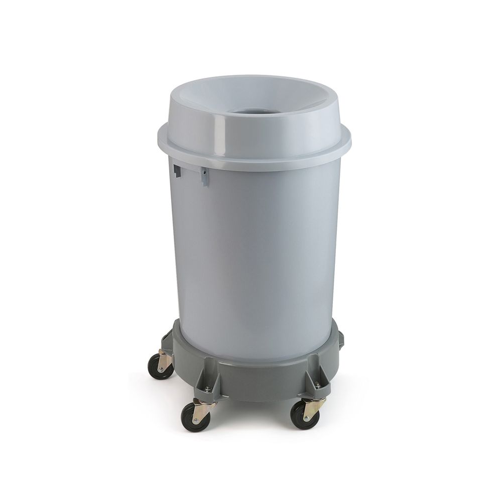 Kunststof afvalbak met open top, 90 ltr - grijs