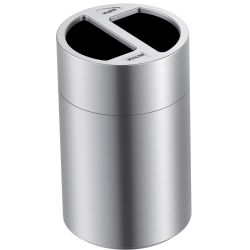 Recycling afvalbak grote capaciteit 2x60 ltr - aluminium