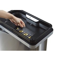 EKO Mirage Sensor Bin 20+20 ltr - mat RVS/zwart